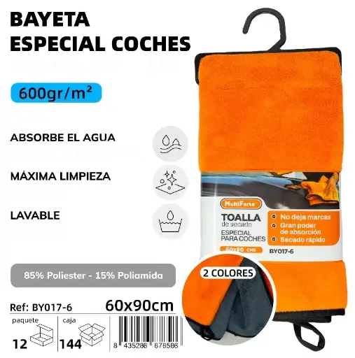 BAYETA ESPECIAL COCHE 600gr/m2 60X90 CM.