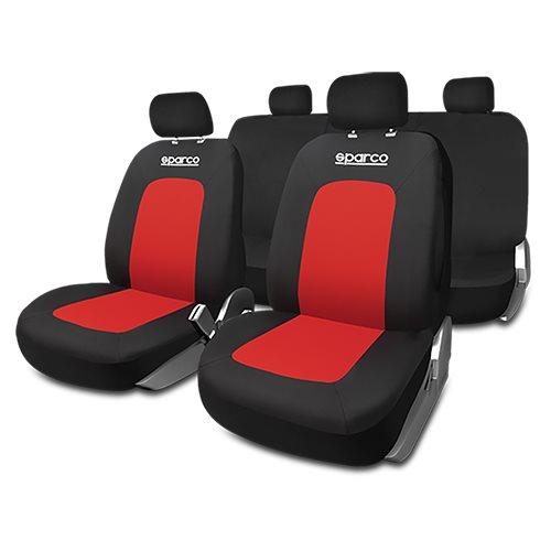 JUEGO FUNDAS SPORT NEGRO/ROJO